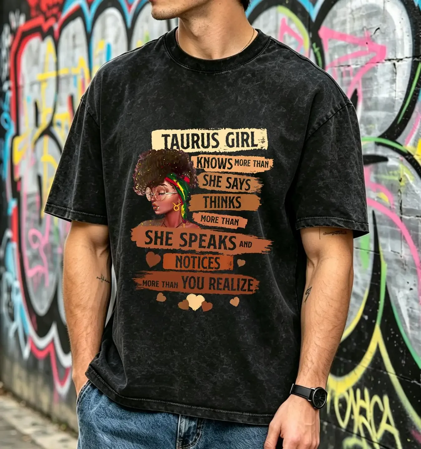 washed T Shirt Taurus Girl Knows More Than She Says Birthday Full Size S 5XL long sleeves vintage Washed homme Casual Versatile