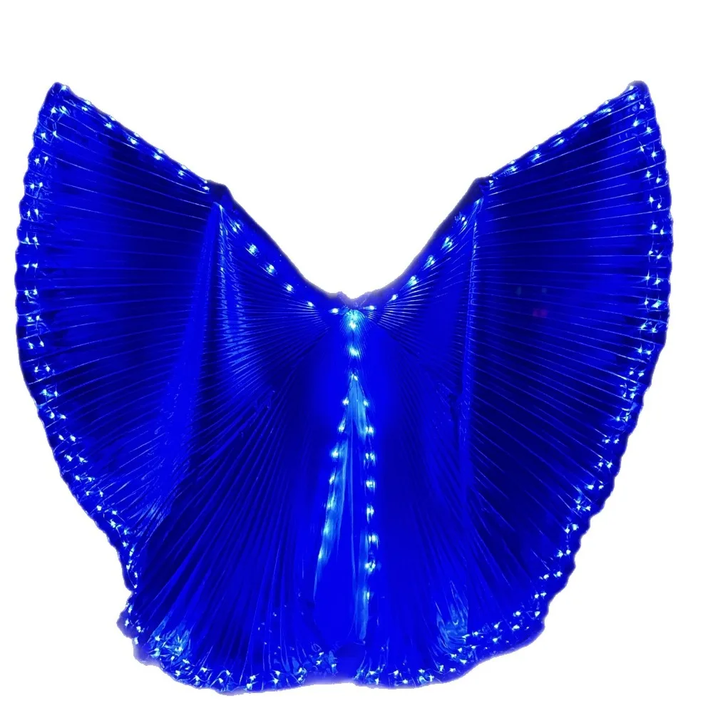 LED إيزيس أجنحة كلا الجانبين الفلورسنت فراشة الرقص الشرقي أداء الرقص الشرقي كرنفال Led ازياء يظهر الرقص الشرقي