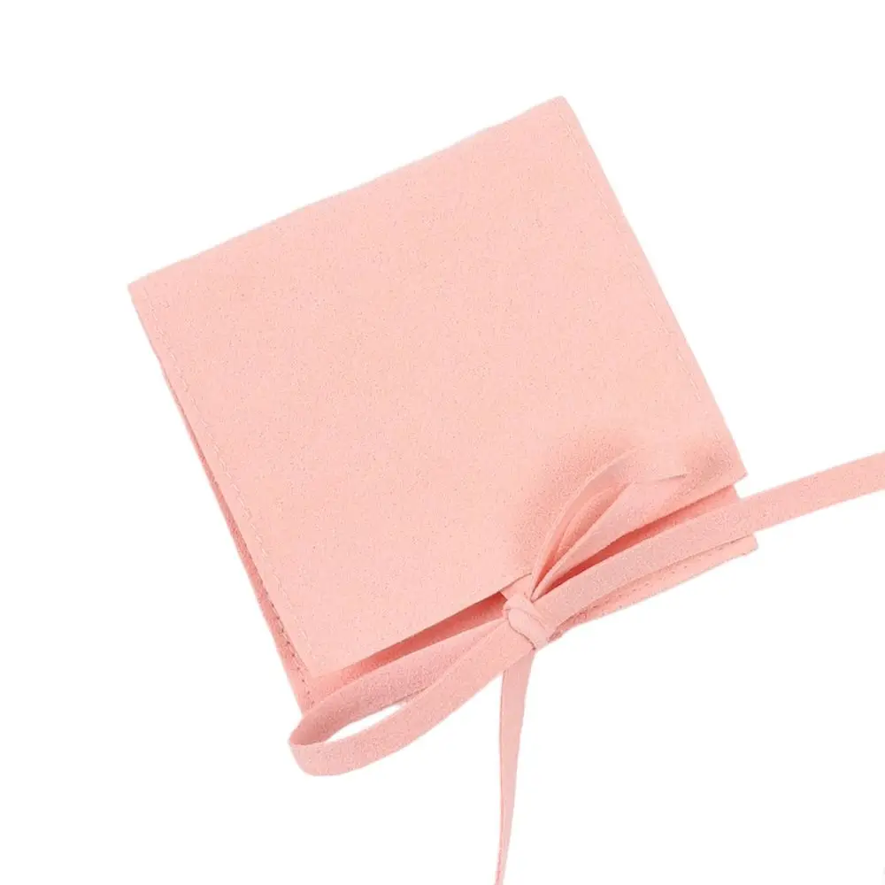 Bolsa de microfibra con cuerda para joyería, paquete de joyería de lujo, estilo sobre rosa, embalaje de pulsera, bolsa de pajarita