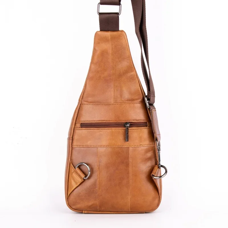 Vintage Echt Lederen Heren Borsttas Luxe Koeienhuid Crossbodytas Mode Heren Schoudertas Met Grote Capaciteit Slingtas