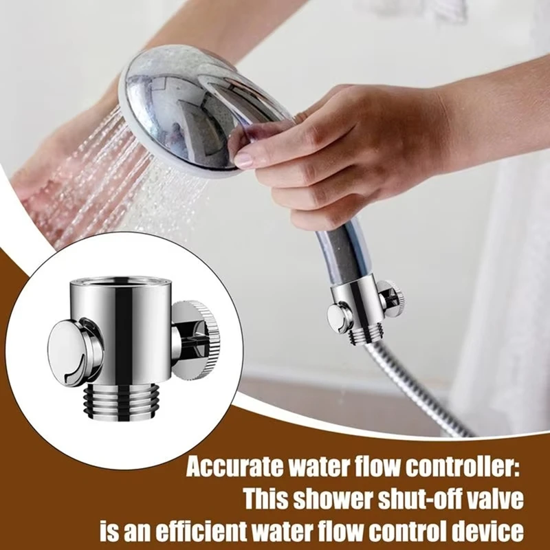 AAAN-Shower Shut-Off Valve Sturdy Quick Regulator Leakproof Water Control Restrictor Flows Pressure Restrictor For Sprayer