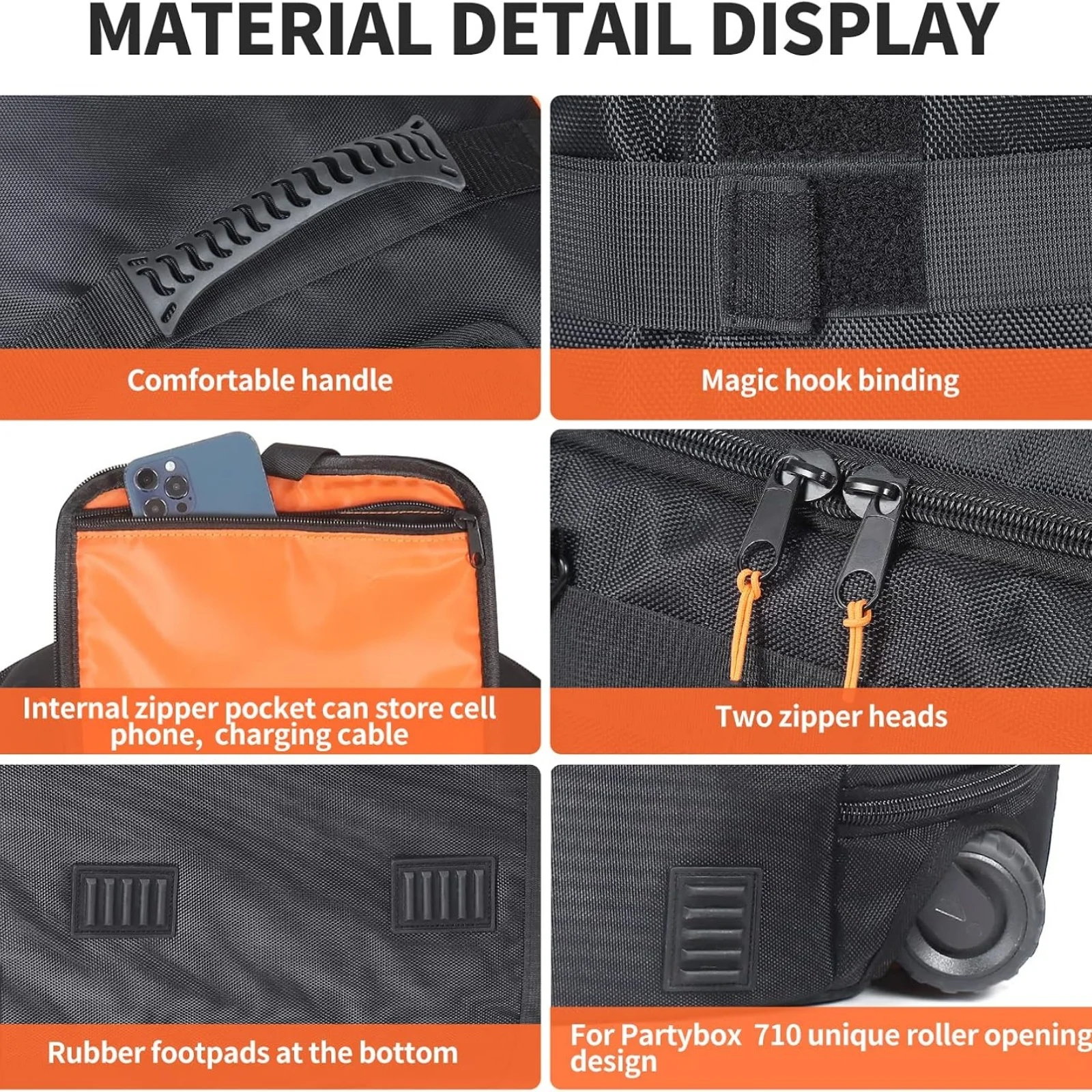 1pcs Portable Speaker Dust Cover with For JBL PARTYBOX 710 Speaker Storage Bag Party Speaker Carry Case Cover with 2 Handlebars view 6