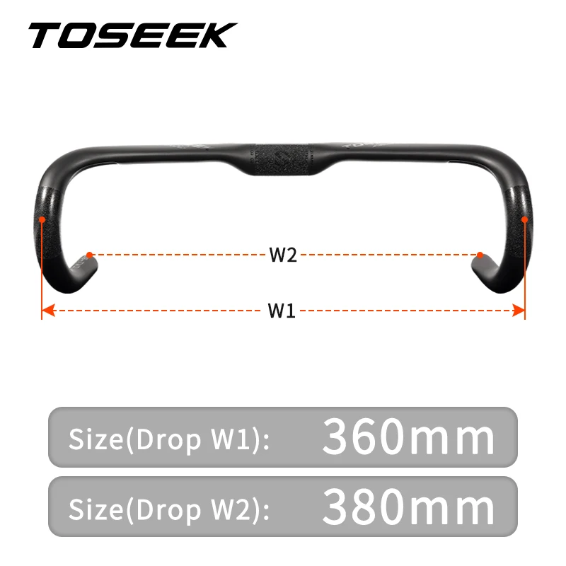 TOSEEK TR30 Bike Carbon Road Stuur 380/400/420/440mm UD Matt Interne Routing Road fietsstuur Fietsonderdelen