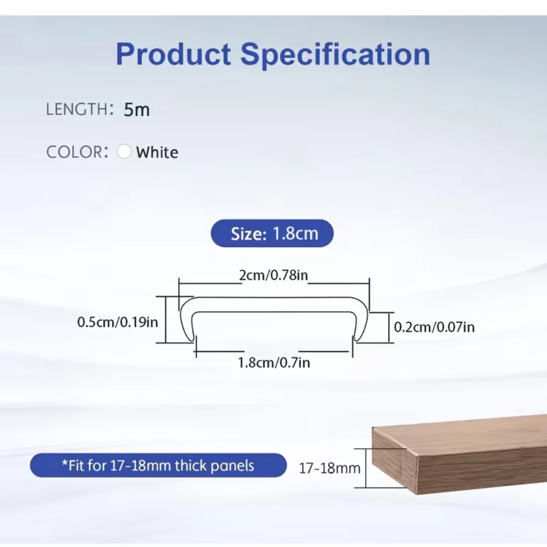 TPE Wardrobe U-Shaped Wooden Cabinet Edge Banding Table and Chairs Self-Adhesive Soft Edge Banding U-Shaped Edge Banding Adhesiv