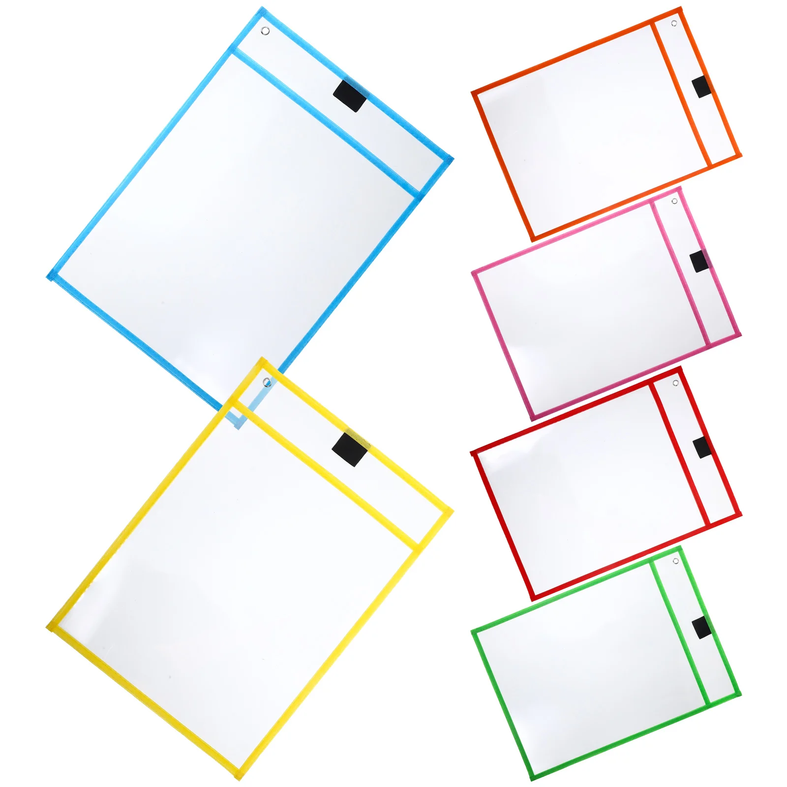 6Pcs Sheet Protectors Clear Design Paper Cover Loose Leaf Protector Paper File Protect Bag(Random Color)