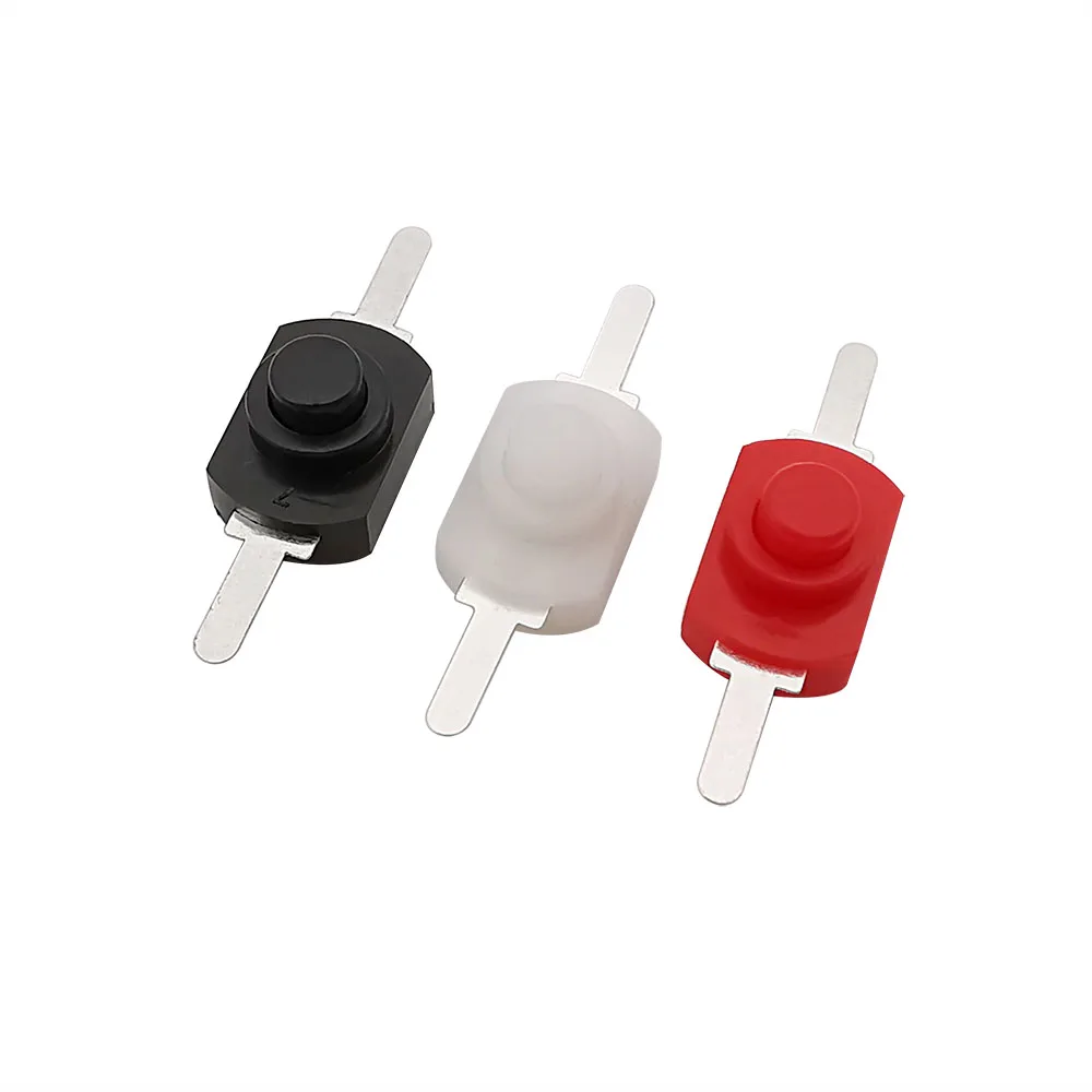 5/10Pcs1208YD DC 1A/30V 12*8mm Black White Red Mini Push Button Switch for Electric Torch Self Locking ON-OFF