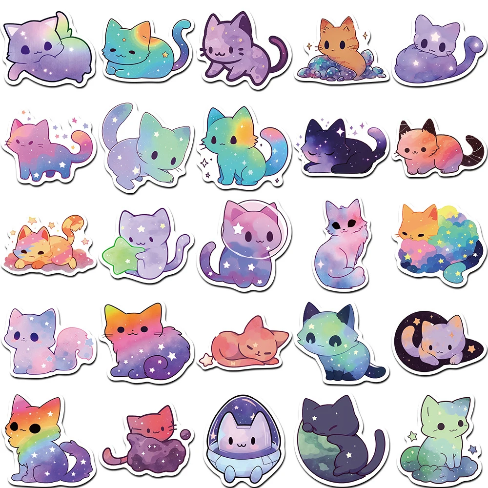 10/30/50pcs Kawaii Cat Aesthetic Stickers Cute Cartoon Decals Laptop Skateboard Phone Scrapbook Funny Decoration Sticker Kid Toy