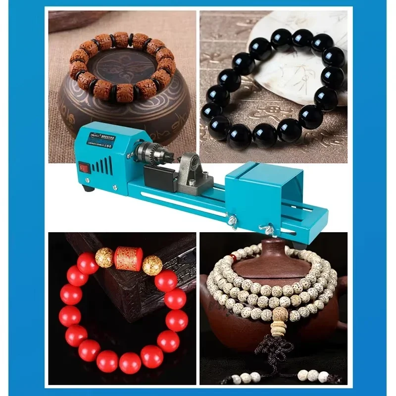 Electric Wood Mini Lathe Machine - Beads Grinding Polishing Beading Woodturning Lathe for Craft And DIY Projects