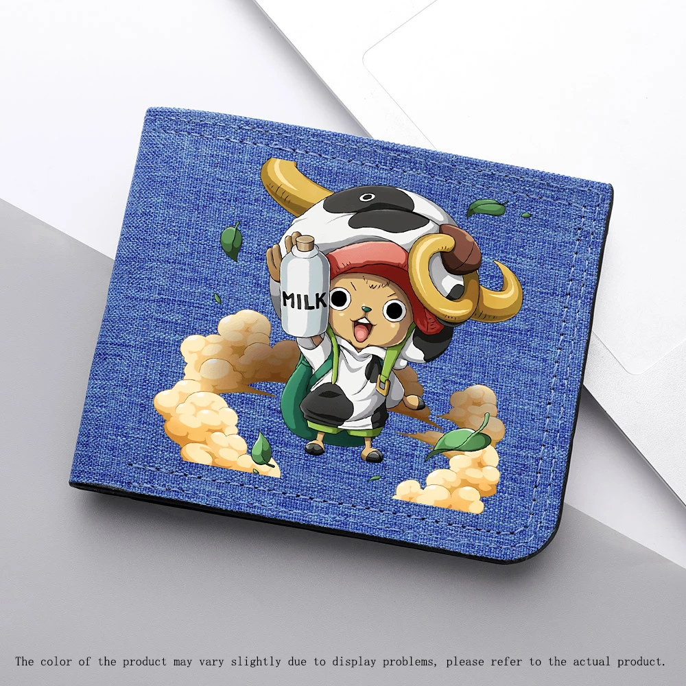 Portfel z motywem anime One Piece, figurka Tony Tony Chopper, krótki portfel, składany, duża pojemność, męski etui na karty
