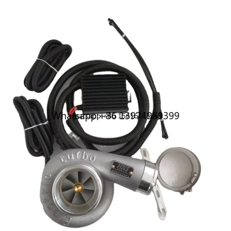 Electric Turbocharger Supercharger Kit Thrust Motorcycle Electric Turbocharger Air Filter Intake for All Car Improve Speed 12v