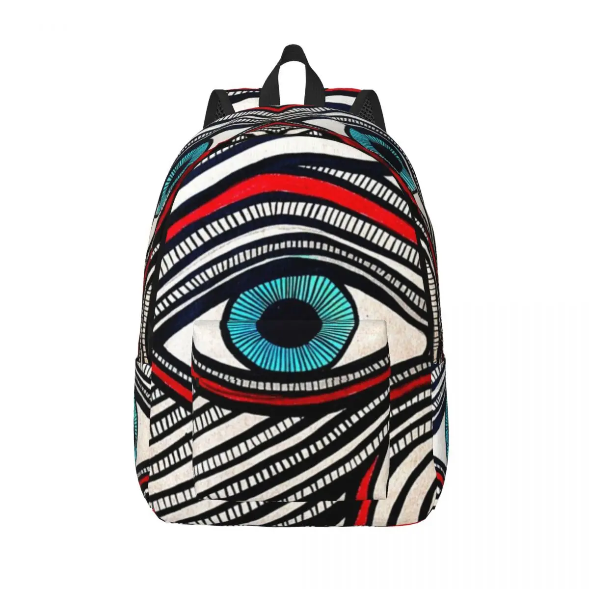 Custom Eye See You Canvas Backpacks College School Student Bookbag Fits 15 Inch Laptop Mystic Evil Eyes Abstract Art Bags