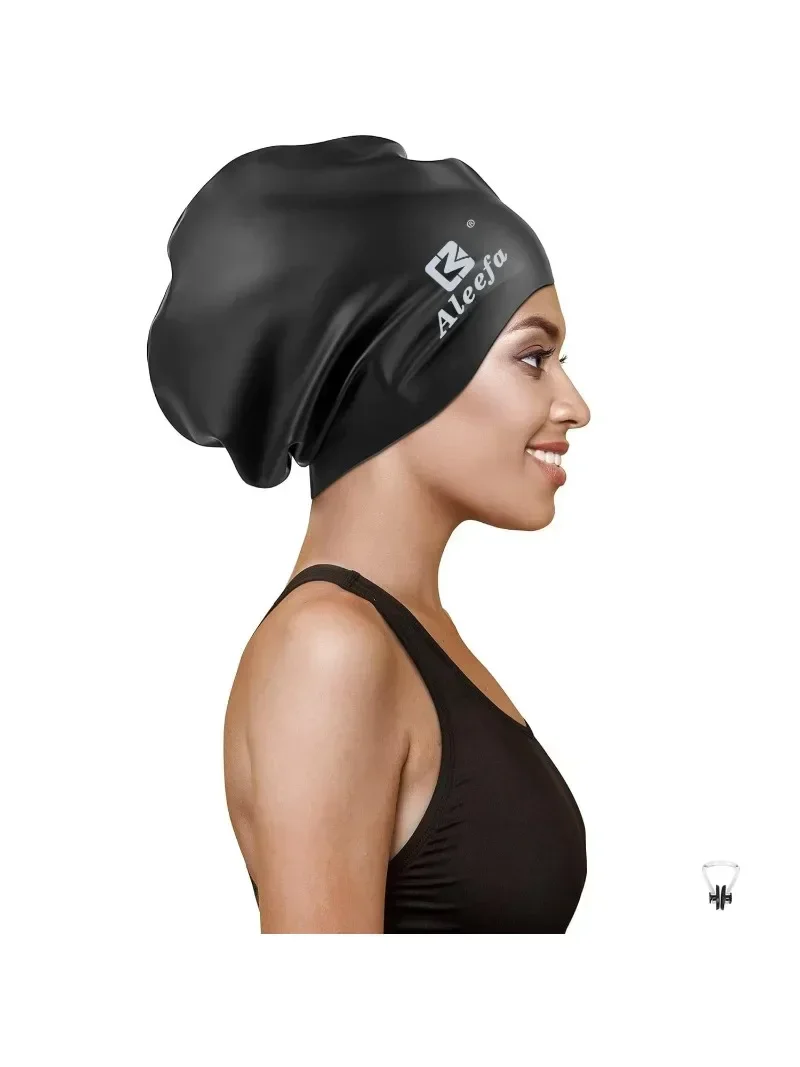 Bonnet de bain extra large pour femmes, tresses de cheveux longs, dreadlocks, bonnets de bain solides en silicone, tissages, boucles et afros, imperméable