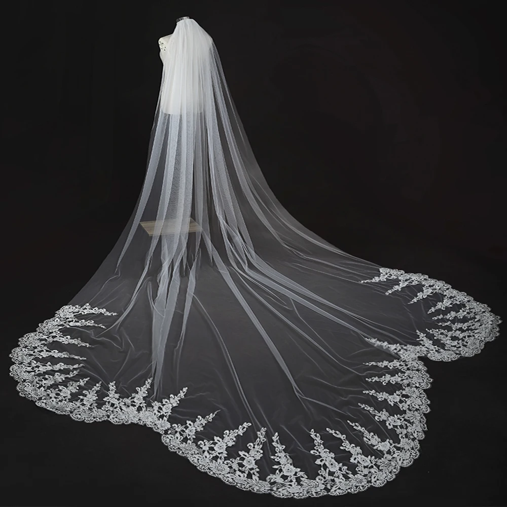 

Wedding Veil Long with Comb Bridal Veils Wedding Cathedral Extra Long Royal Wedding Veil Cathedral Mantilla Bridal Veil VP80