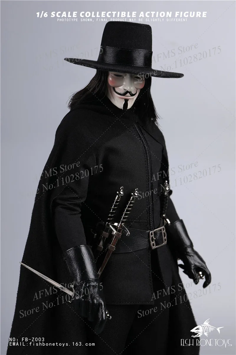 FISH BONETOYS FB-Z003 1/6 Scale Collectible Figure V Vendetta Hugo Weaving  Full Set 12Inch Men Soldier Action Figure Model