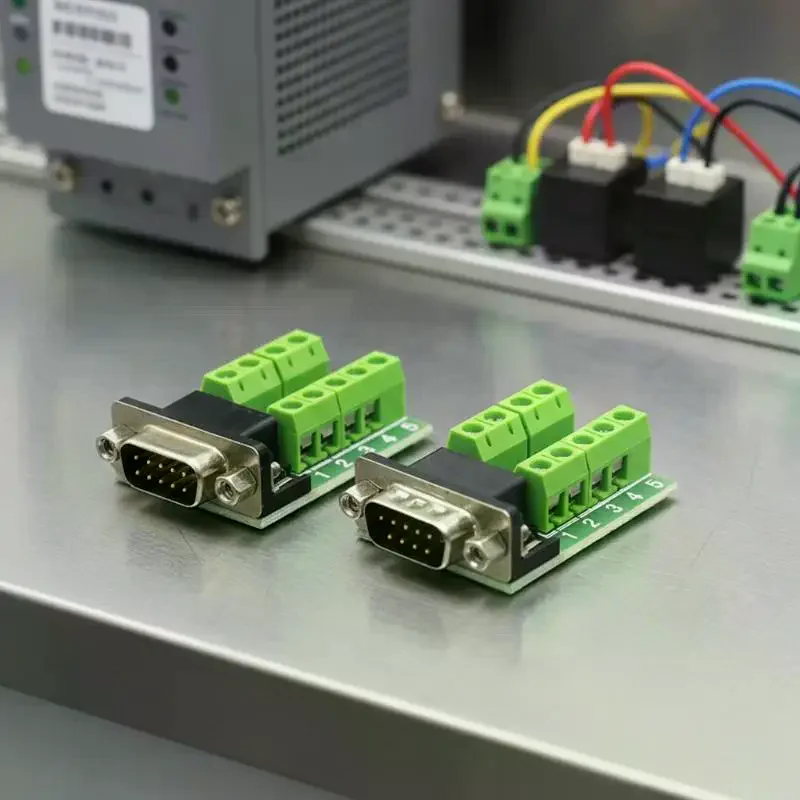 New Db9 Serial Com Transfer-Free Solder Terminals Rs232 Male Connector With Back Side Screw Diy