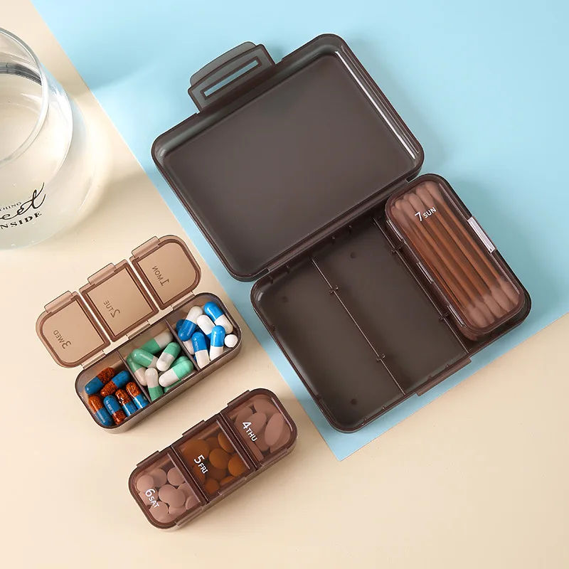 7 Days Pill Medicine Box Weekly Tablet Holder Storage Organizer Container Case Pill Box Splitters 3 Colors Pill Case Organizer