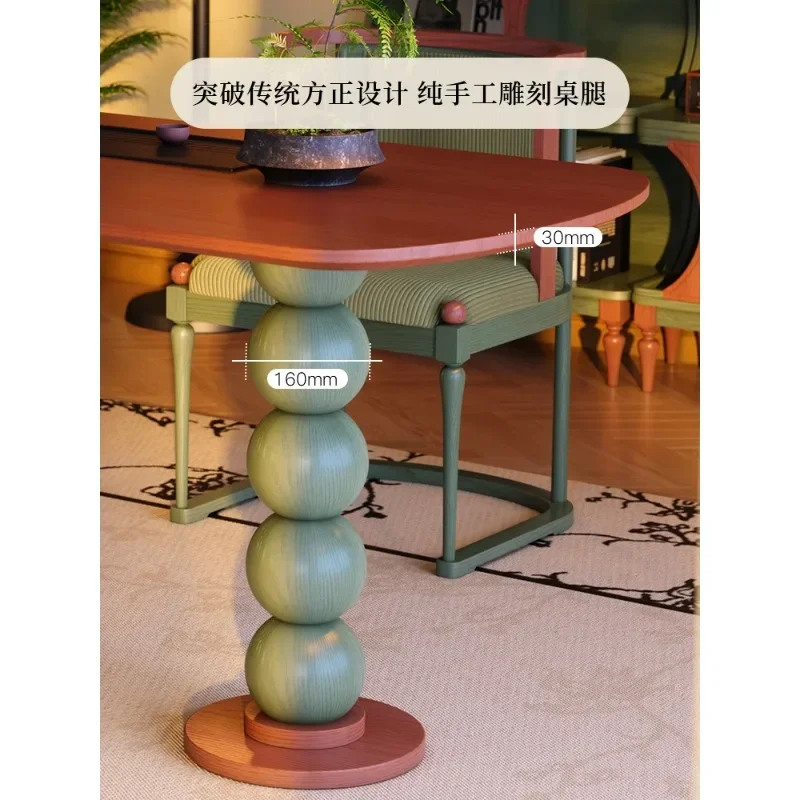 French retro tea table desk integrated dual-purpose tea table kettle