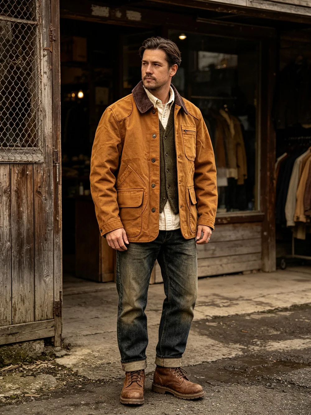Classic American-Style Canvas Hunting Jacket Outdoor Camouflage Windbreaker Men's Field Coat