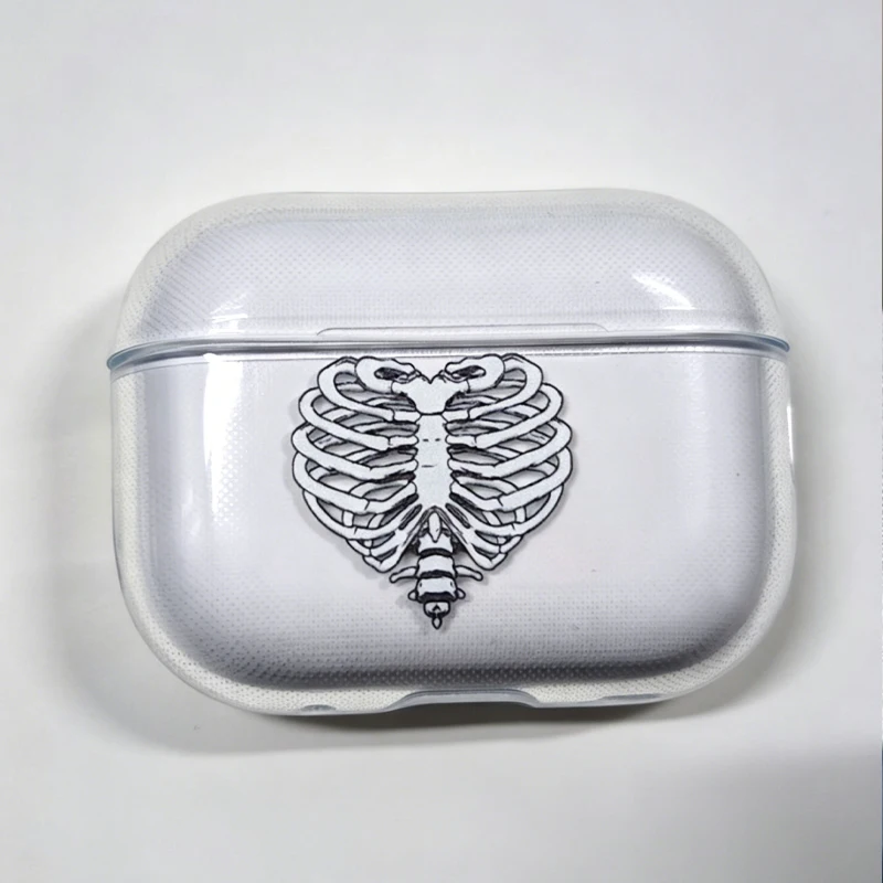 New Fashion Cool Skeleton Transparent Earphone Case For Apple Airpods 4 1 2 3 Pro2 Pro3 Protective Cases Anime AirPods Case