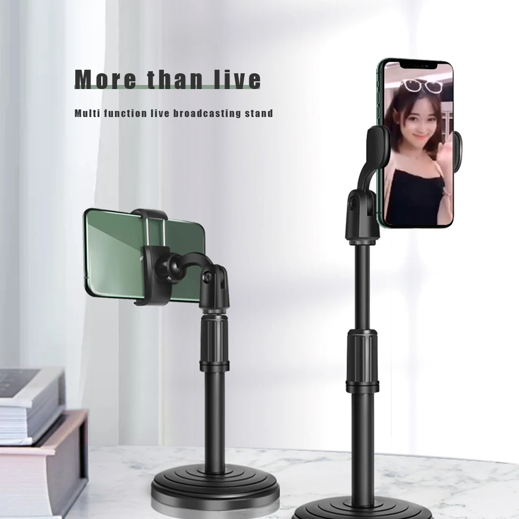 Phone Holder Adjustable Round Disc Phone Support 360 Degrees Rotating Tablet Stand for Live Streaming