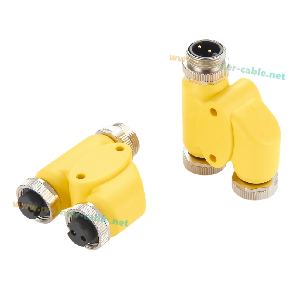 2 Pin 3 Way Mini verandering 7/8 "-16UN Y H Splitter IP67 Waterdichte 7/8" Man-vrouw Mini-snelle Ronde Rechte Connector