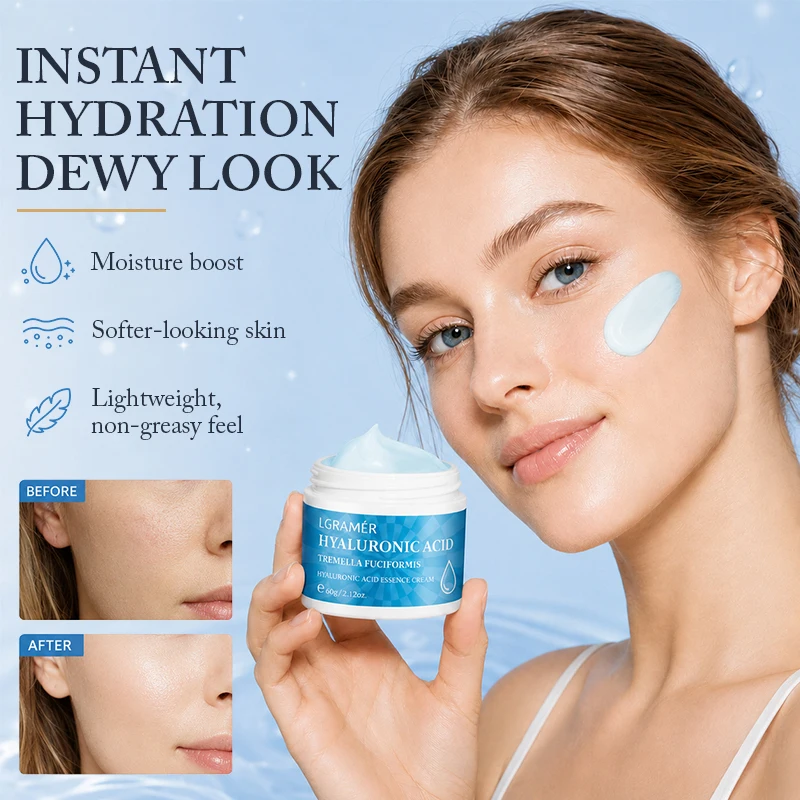  Vitamin C Facial Cream Hyaluronic Acid Antioxidant Brightening Dull Skin Hydrating Glow Moisturizing Face Cream Daily Skincare