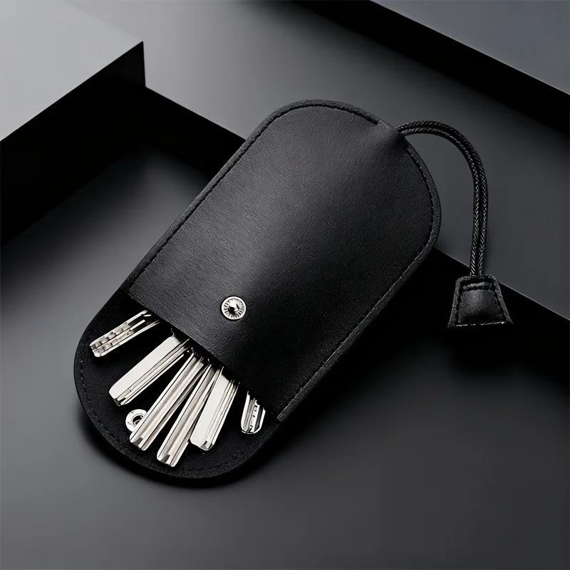 Multi-Functional Key Holder with Pull-Out Design | Compact, Large Capacity, Faux Leather Key Case for Cars, Office, Travel