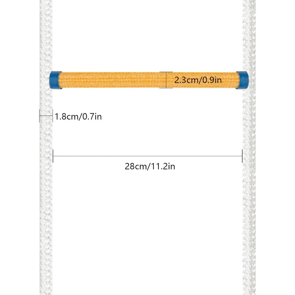 10m Fireproof Rescue Ladder Rope Ladder with 2 Carabiners for Fire Brigade Rescue House Tree Load Capacity up to 200 kg