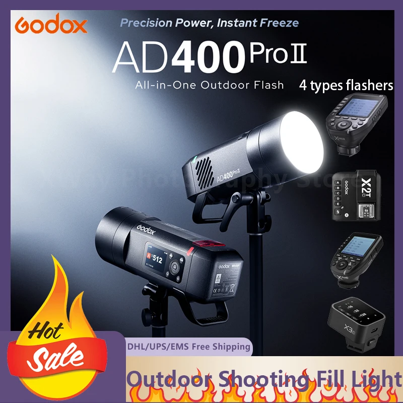 

Godox Ad400 Proii Professional Film and Television Fill Light Outdoor Portrait Shooting Super 400W Power Fine Control of Light