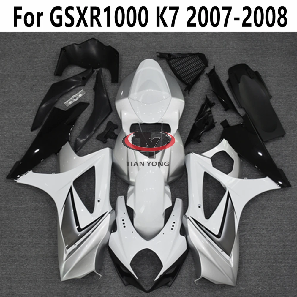 

Для GSXR1000 K7 2007-2008 Fit GSX R 1000 обтекатель мотоцикла инъекция полный комплект обтекателей для кузова цвет серебристый серый градиент