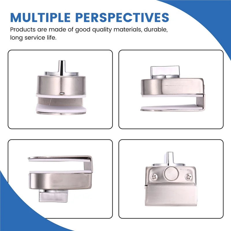 

A25P Glass Sliding Door Latch Lock Non-Apertured Stainless Steel Glass Door Lock For Shower Room Bathroom Accessories