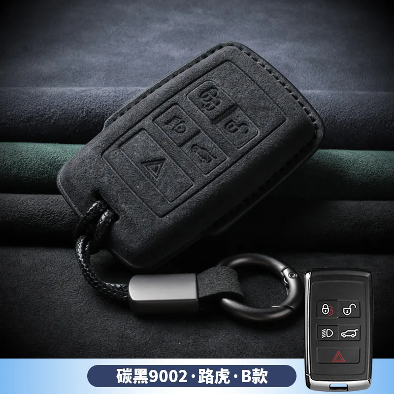 

For Land Rover Defender Discovery 4 5 Freelander Range Rover Evoque Alcantara Suede Key Cover Keychain Key Case for Car