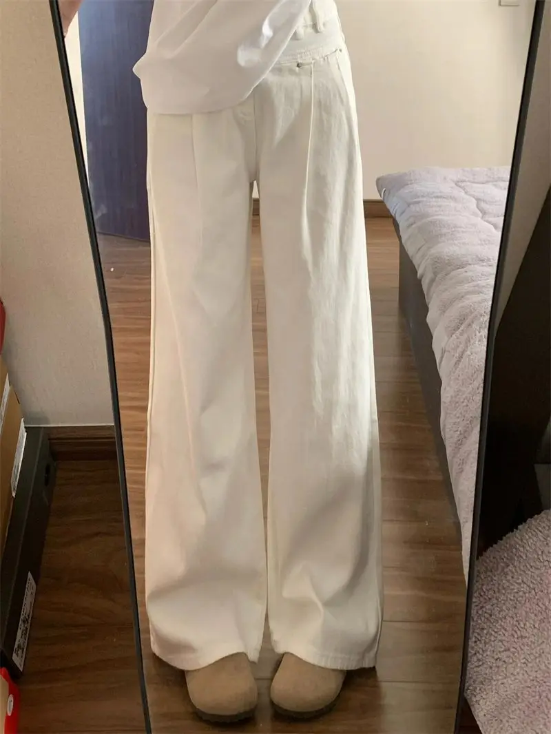 بنطال ذو قصة أرجل واسعة Y2K أسود غير منتظم للمرأة الربيع مطوي الطبقات Preppy الترفيه سليم صالح حزام الخصر الدانتيل أشرطة الشيفون المحبوكة #4