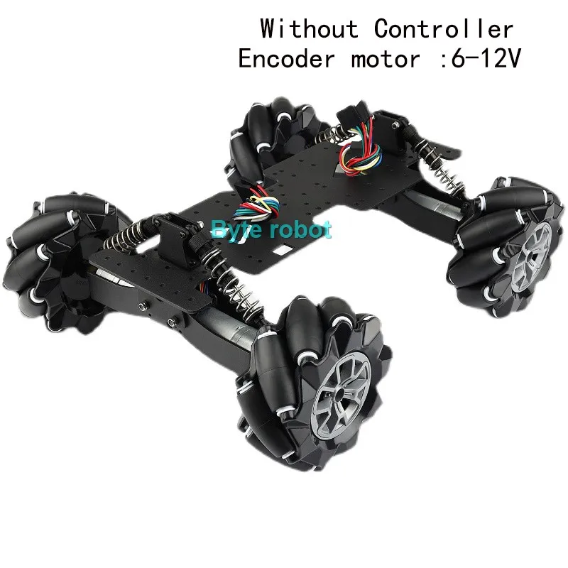 Shock Absorption Omnidirectional Mobile Car Adjustable 4WD Mecanum Wheel Chassis for Arduino Robot DIY Kit RC Suspension Wheel