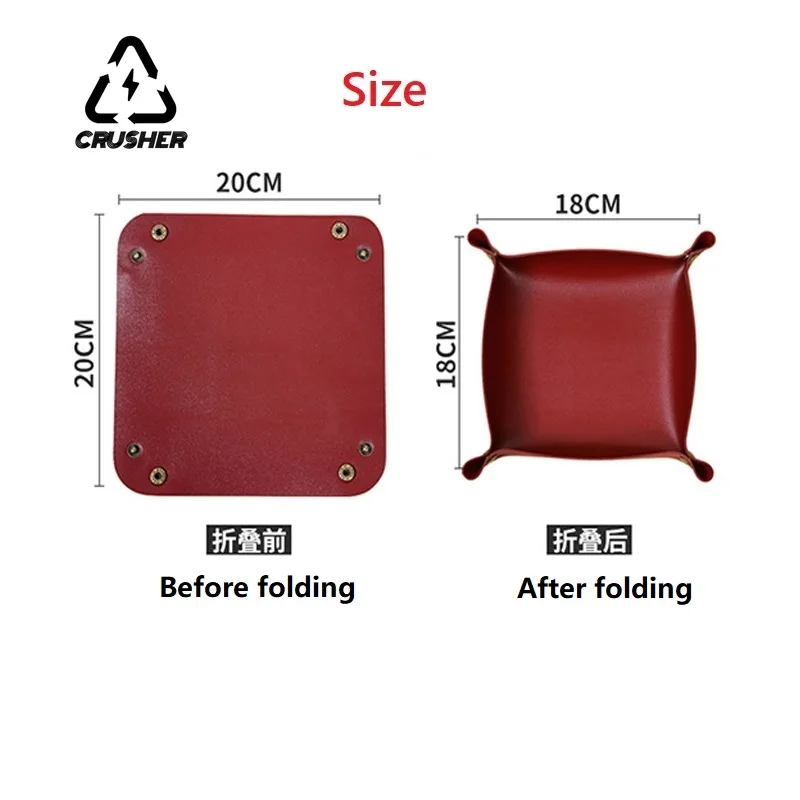 CRUSHER Leather Foldable Rollable Herb Tobacco Rolling Tray Valet Tray for Tobacco Pipe Tools Smoking Accessories