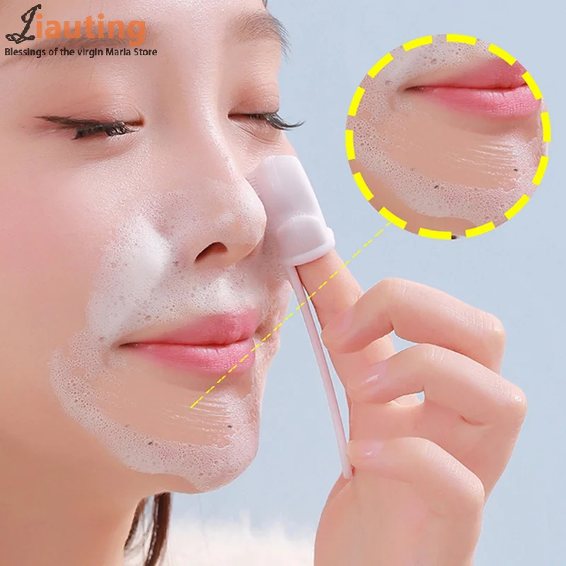 Escova de nariz de silicone limpador de poros faciais portátil escovas de massagem de cravo ferramenta de limpeza de beleza esfoliante nasal facial