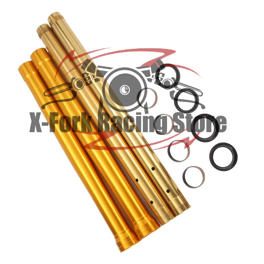 DLC Gold Front Fork Tubes Set Bushings Oil Seals For Yamaha MT09 MT-09 2014-2020 FZ09 2016-2017 XSR900 2016-2020 TRACER 900 2019