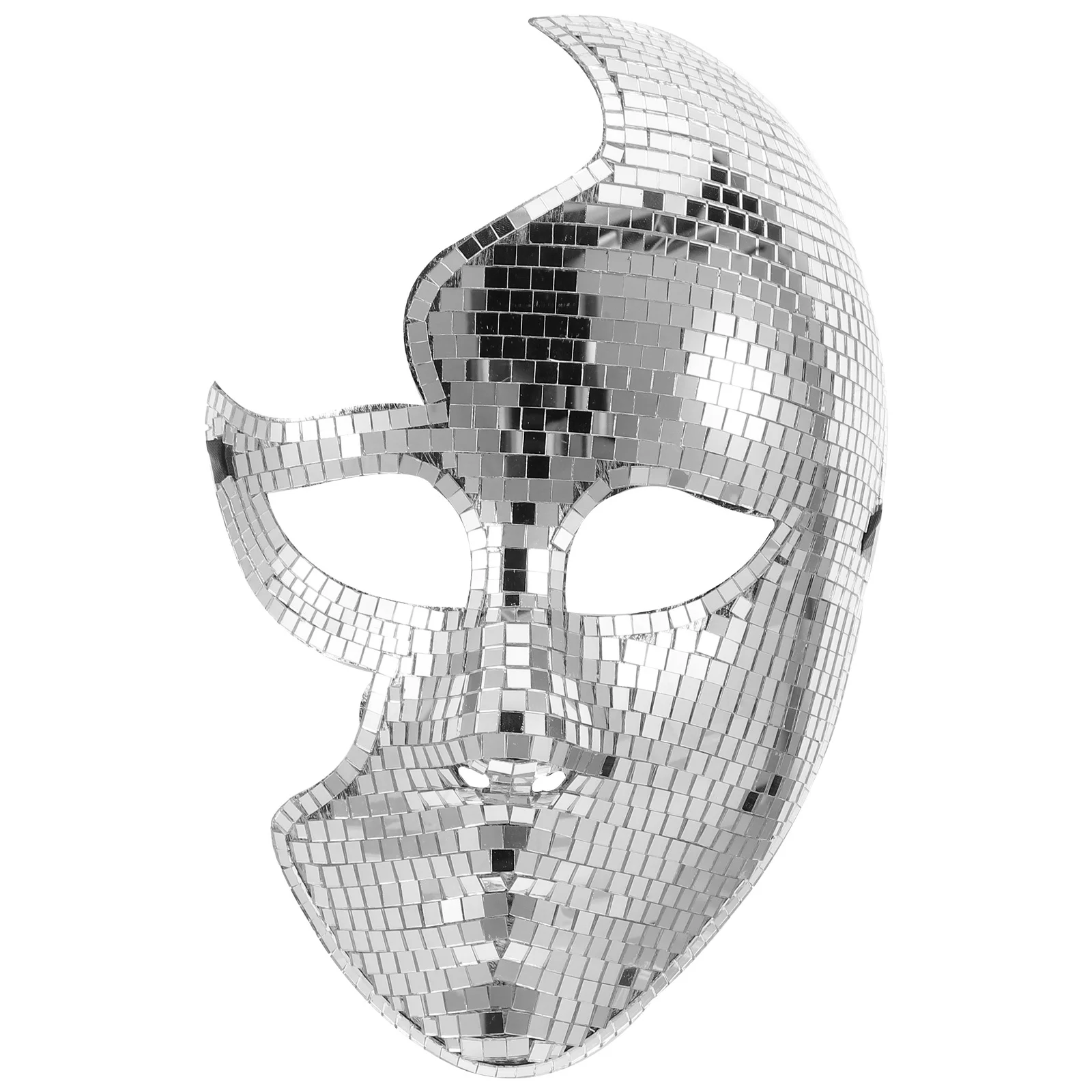 

Glitter Face Mask Disco Ball Design Reflective Masquerade Full Face Cover For Carnival Halloween Party Costume Accessory