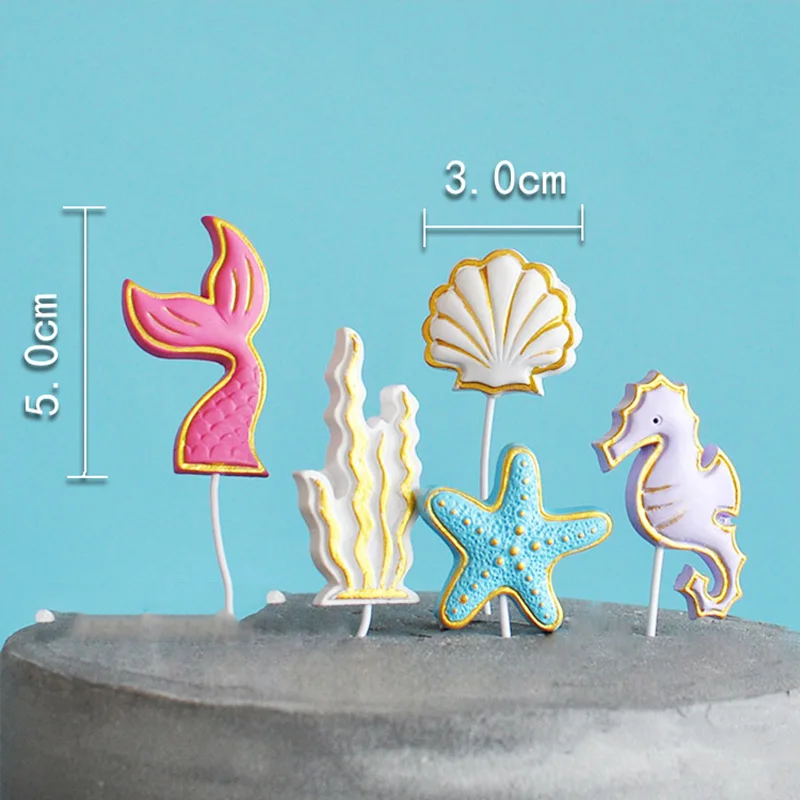 Meerjungfrau Prinzessin Kuchen Topper Muschel Korallen Algen Mädchen Jahre alt Geburtstag Party Marine Thema Kuchen Dekorationen für Baby Dusche – Detail 8