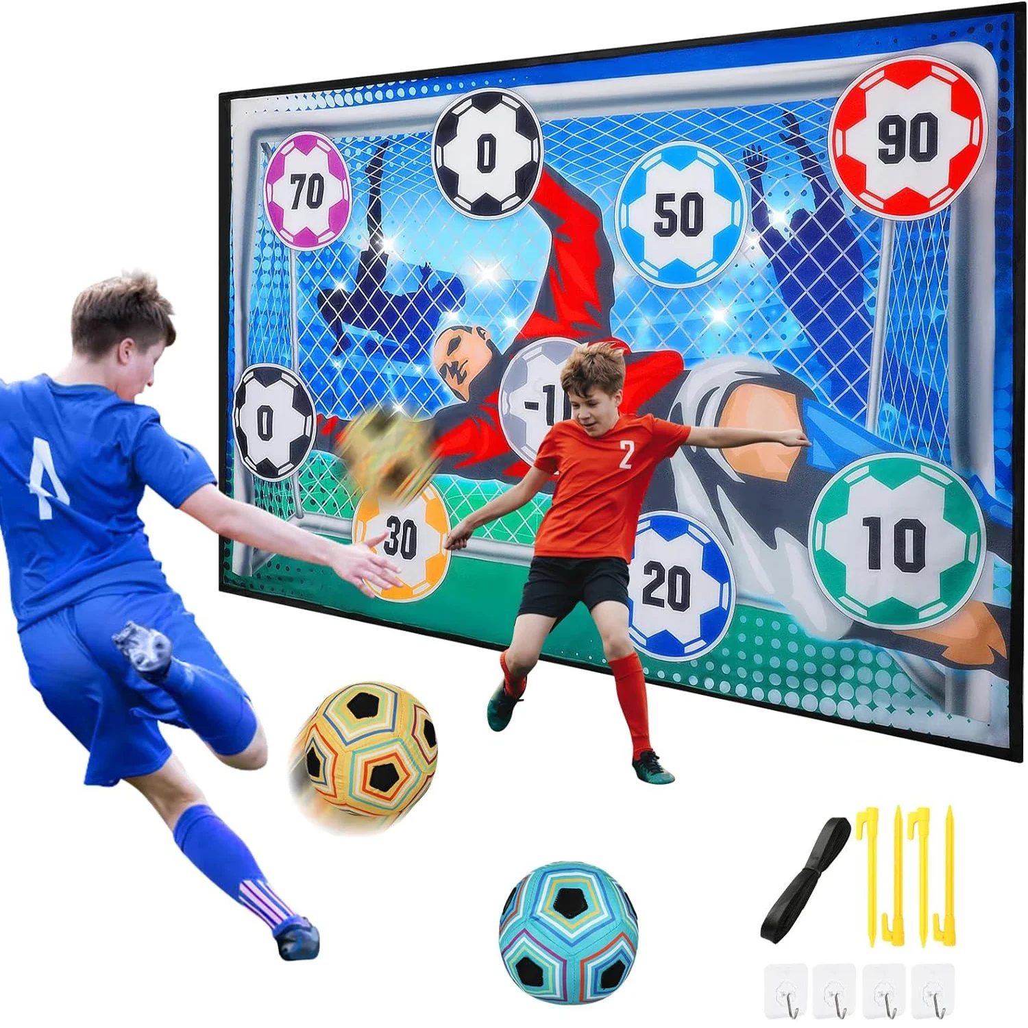 Fun Football Toys Soccer Game Mat Indoor Outdoor Training Game Mat Sports Fabric Football Toy Set Multiplayer Competitive Gift