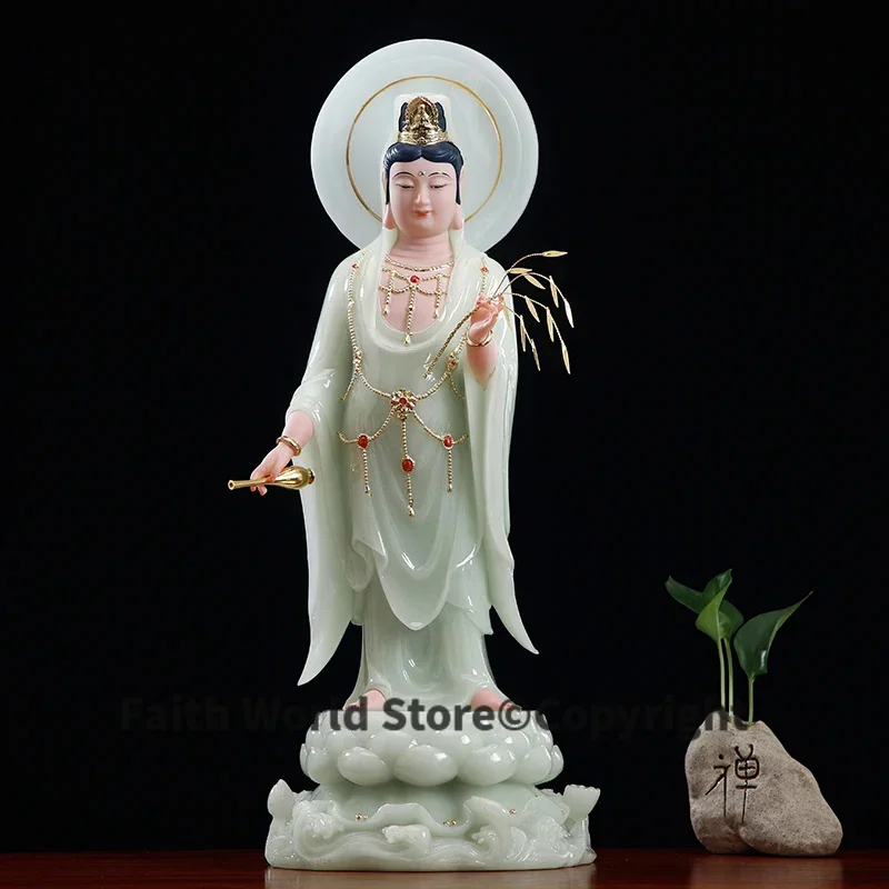 40 см, большой, 2025 год, Юго-Восточная Азия, буддизм, домашняя семья, поклонение, высококачественный нефрит, статуя Будды GUAN YIN PUSA, безопасность, здоровье, удача 40 см, большой, 2025 год, Юго-Восточная Азия, буддизм, домашняя семья, поклонение, высококачественный нефрит, статуя Будды GUAN YIN PUSA, безопасность, здоровье, удача