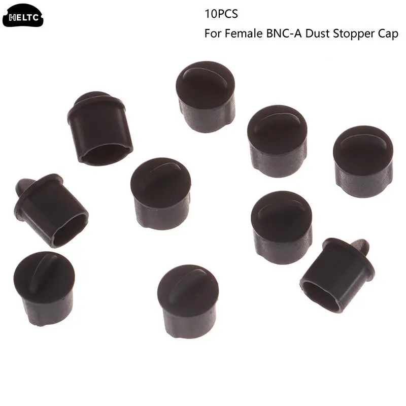 10pcs Uxcell Silicone BNC Anti-Dust Stopper Cap Cover for Female Jack Black Inside Install Dia 9.5 mm - 11 mm