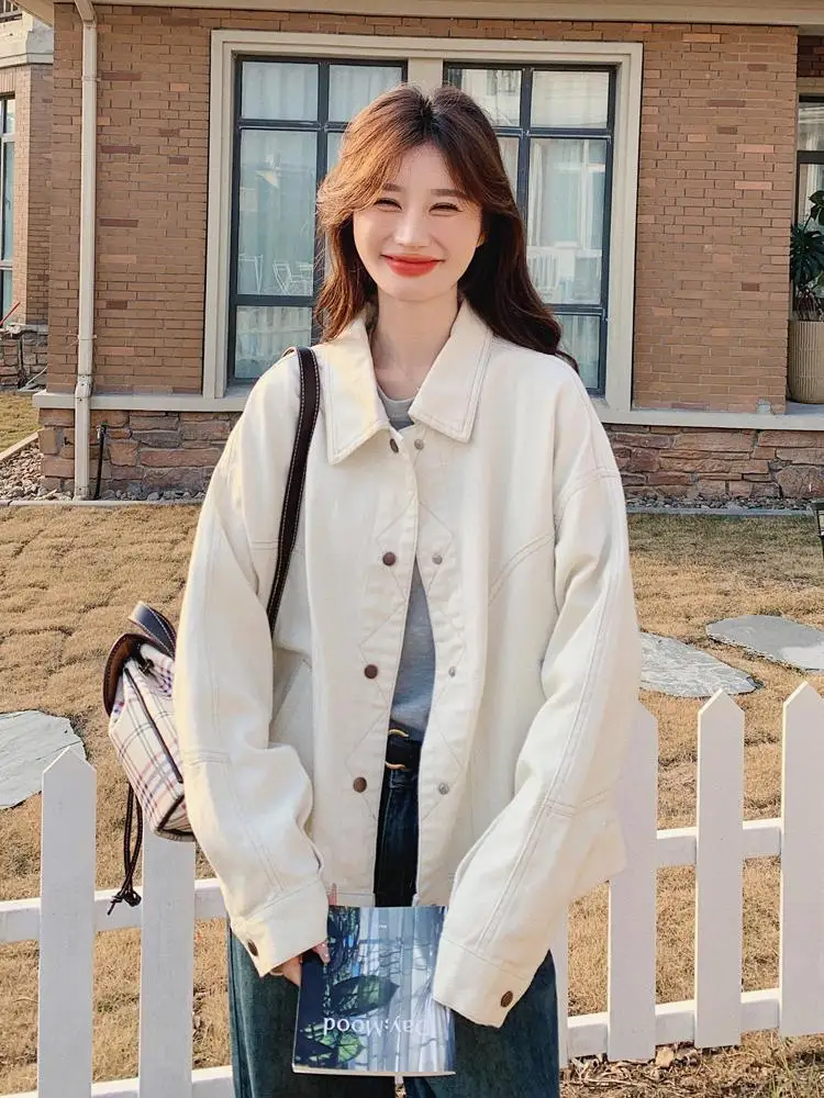 

Denim Coat Unique Spring Summer Woman Jacket Womens Winter Sherpa Quilted Hooded Button-Embellished Cropped Four-Pocket Jackets