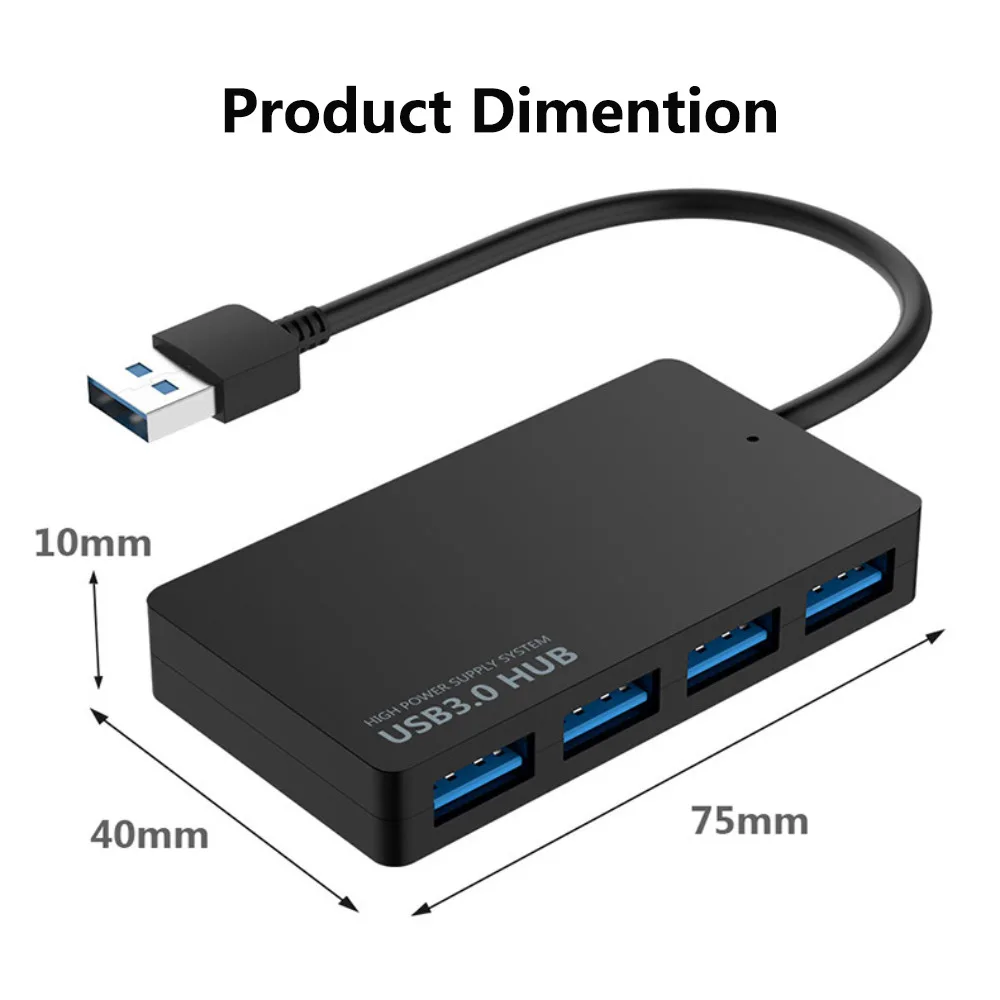 USB 3.0 Hub 4 Ports USB HUB Adapter High Speed Data Transfer Usb Expansion Splitter For PC Computer Notebook Laptop Accessories