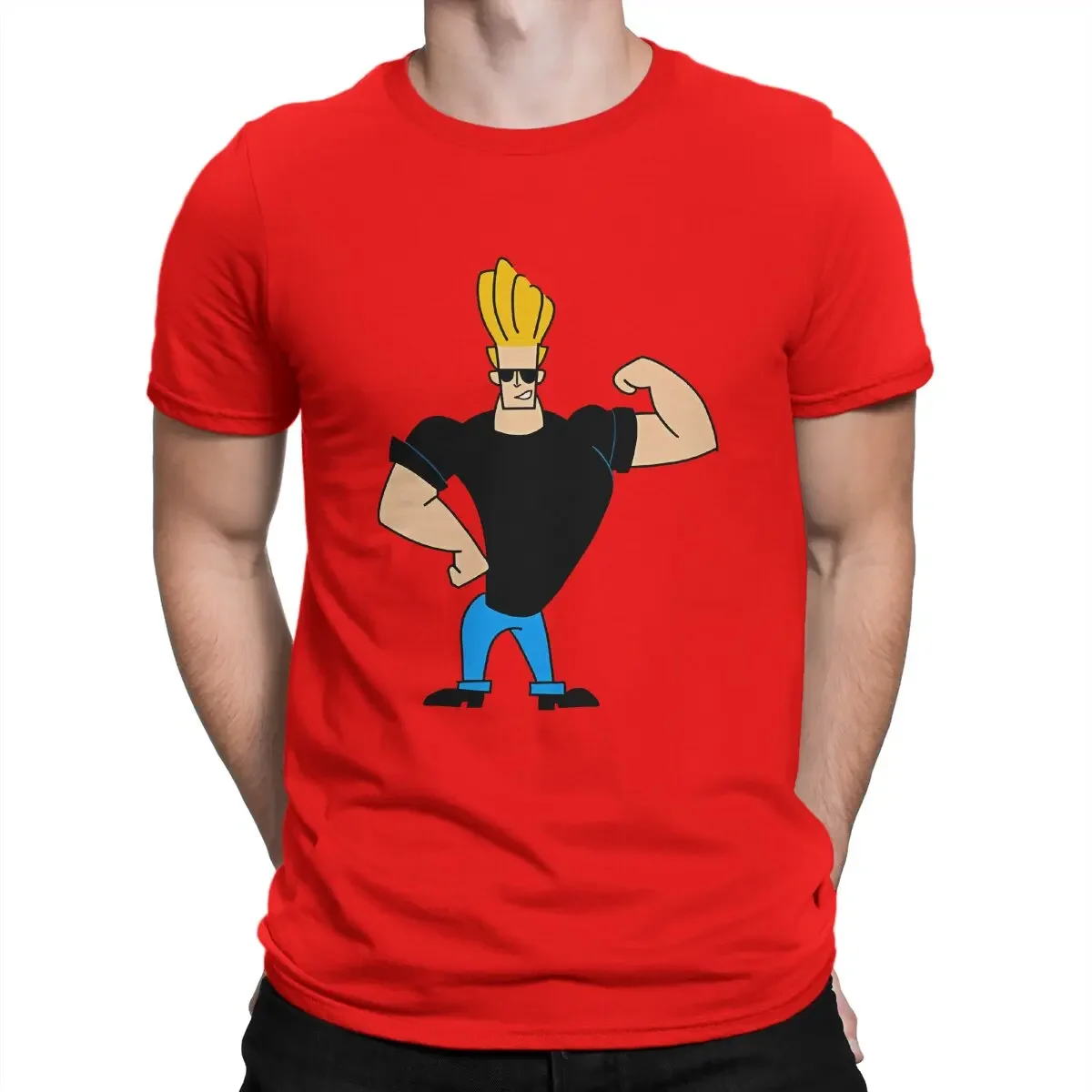 Johnny 2024 Short Sleeve Bravo Cartoon T Shirts Round Collar Tops Men\'s T-Shirt Its Johnny Crazy Cotton Tee Shirt Gift Idea