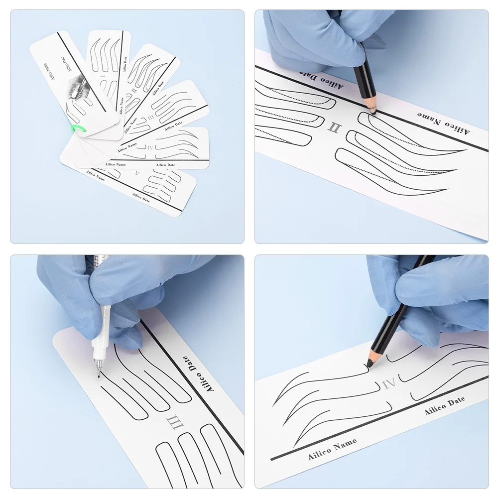 1 مجموعة الحاجب Stencil للنساء ورقة المهنية ماكياج تشكيل أداة دقيقة متناظرة الحاجب الرسم DIY الوشم دليل #1