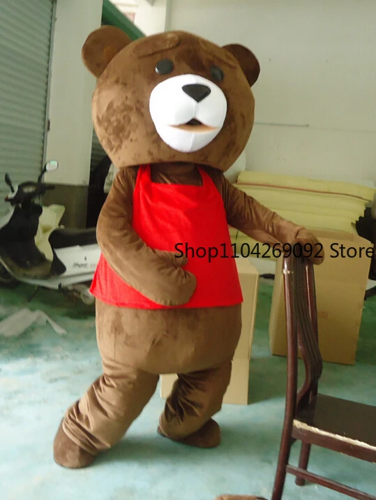 Cartoon Teddy Bear Mascot Costume Halloween Animal Cosplay Costume Fancy Dress Party Christmas Curly Bear Mascotter Costume