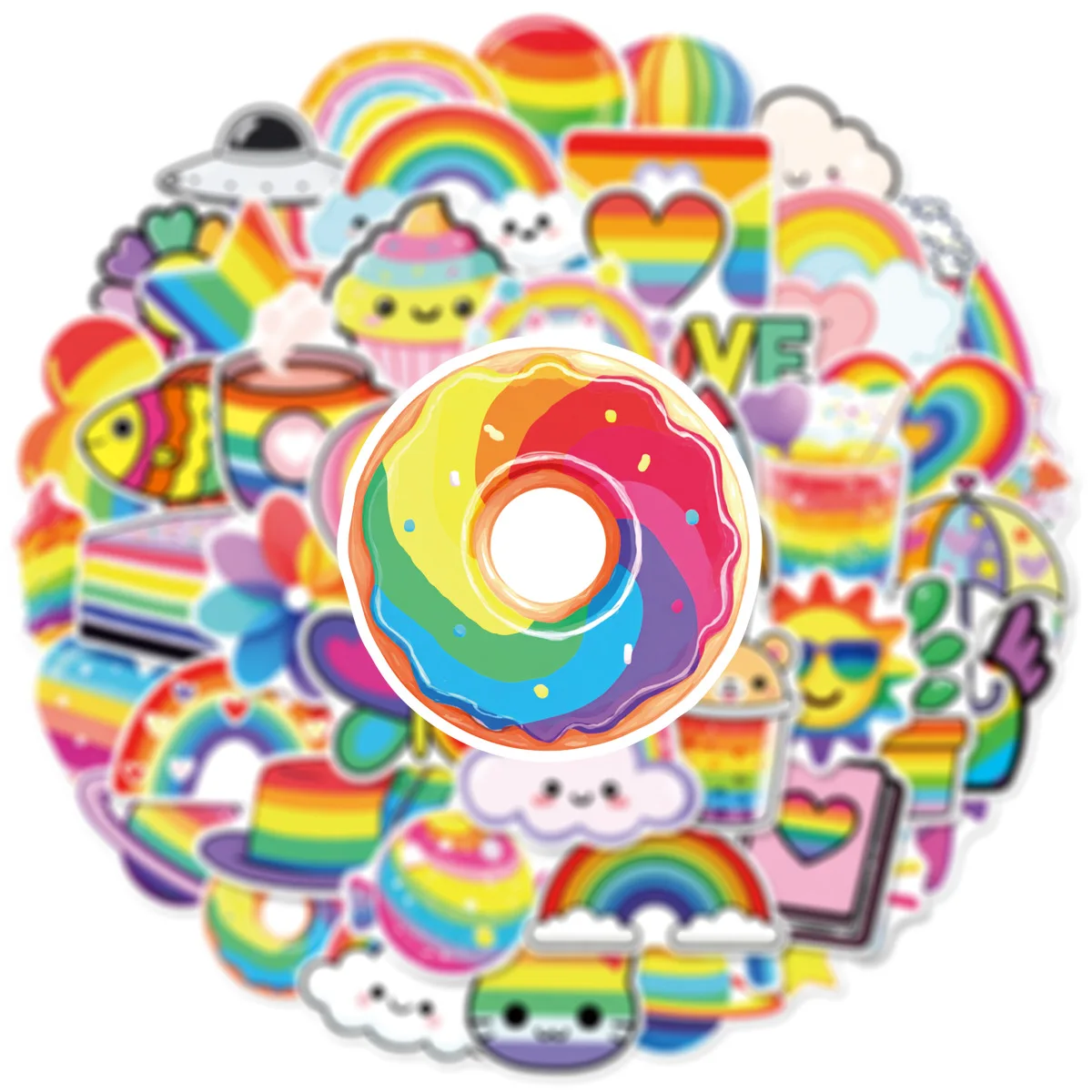 

10/30/50PCS Cartoon Cute Rainbow Children's Graffiti Sticker DIY Phone Laptop Luggage Skateboard Graffiti Decals Fun for Kid