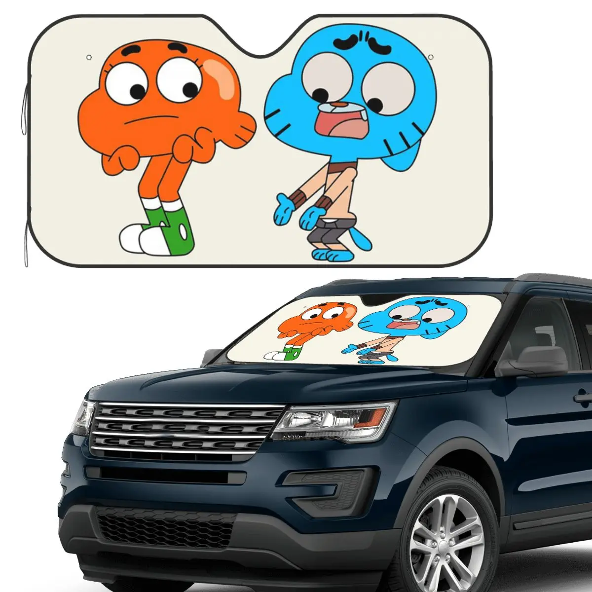

Gumball And Darwin, What The What Sunshade Windscreen Car Front Windshield Window Sun Visor Accessories Covers