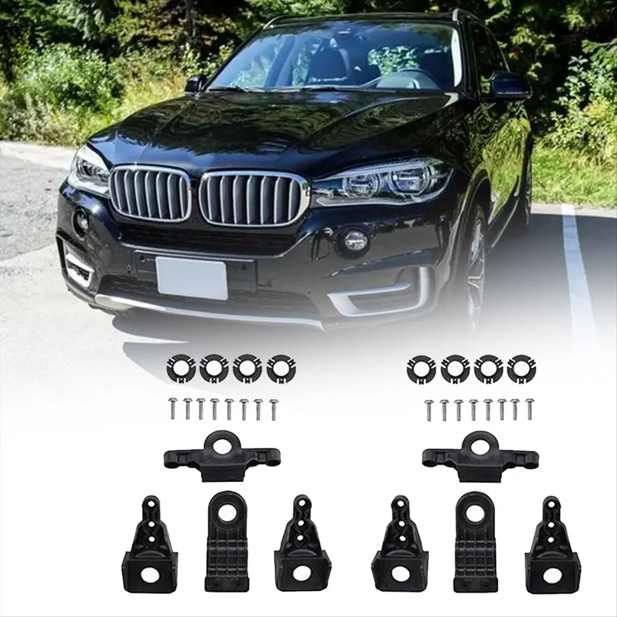 #47W (Black)1Pair Headlight Bracket Repair Kit 63117381444 For BMW 14-18,Automotive Parts & Accessories